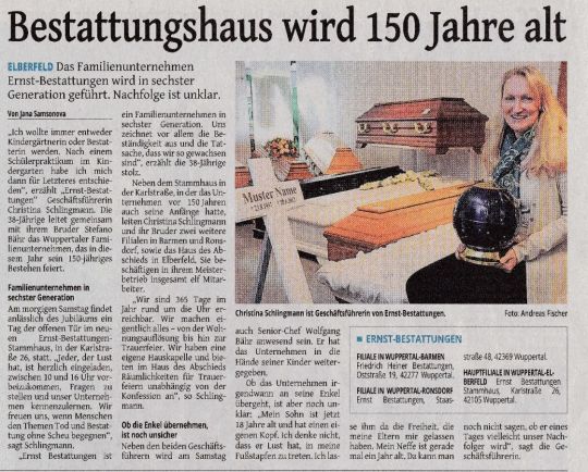 Artikel in der Westdeutschen Zeitung